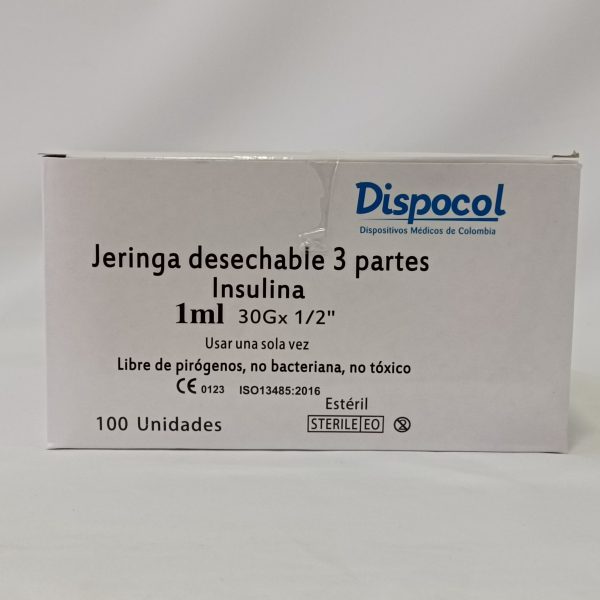 Jeringa Insulina 1ml Tapa Naranja-Aguja 30gx1 1/2 - Image 2